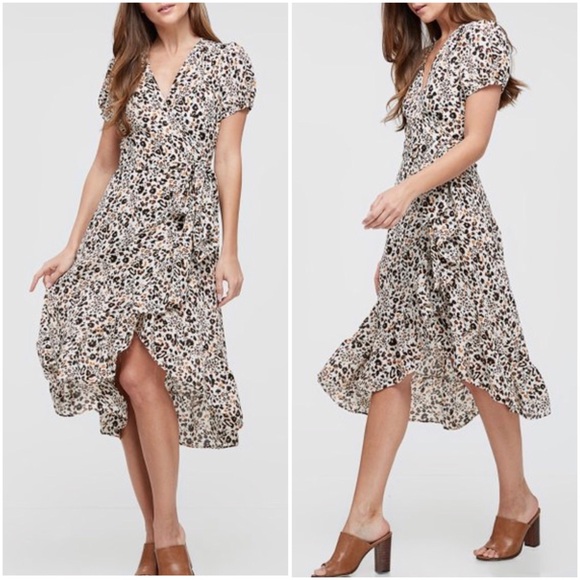 Leopard print wrap midi dress - Picture 2 of 5